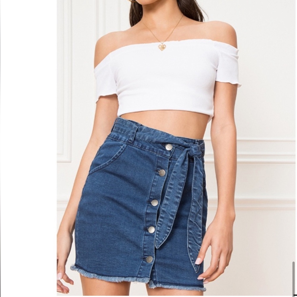 Revolve Super Down Debbie Denim Button Skirt - image 4